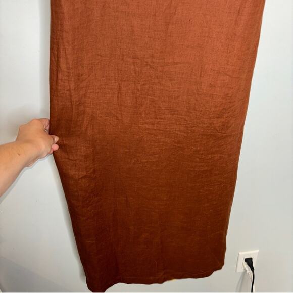 Shaina Mote Gia Linen Maxi Dress in Burnt Orange - Picture 6 of 10